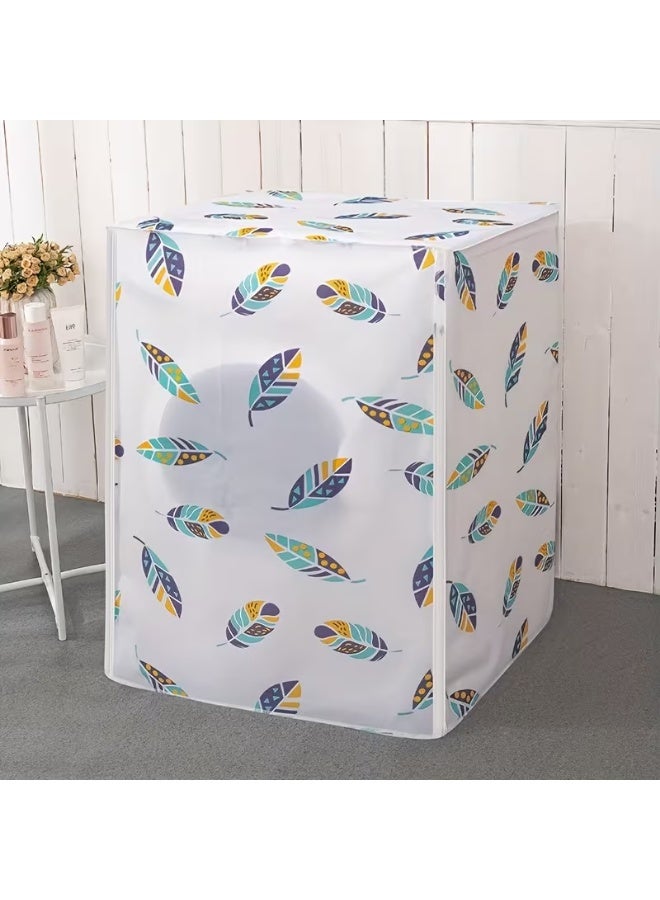 Waterproof Washing Machine Cover with 3-Sided Protection, Soft Fabric Dust Cover for Top Load and Front Load Washers, Appliance Protector for Laundry Room - Image 1